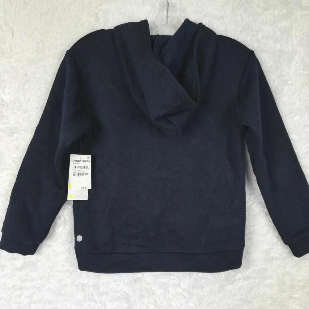 Zella Girls Sweatshirt Take It Easy Twist French Navy Hooded M 8/10 New